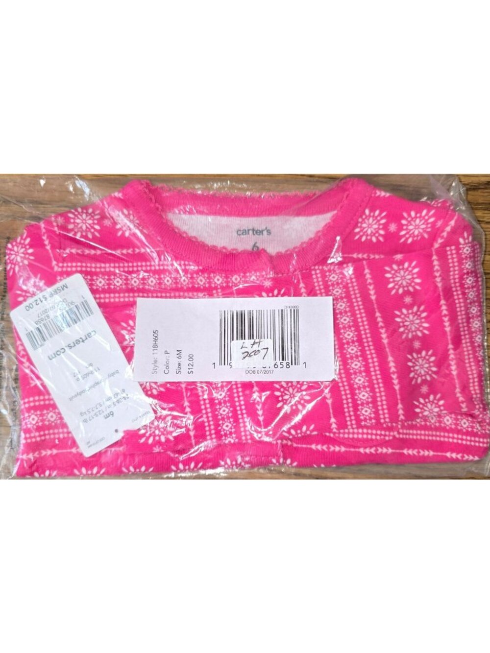 Baby Girls Pink Long Sleeve Top Bodysuit Shirt 6 Months LH2007c